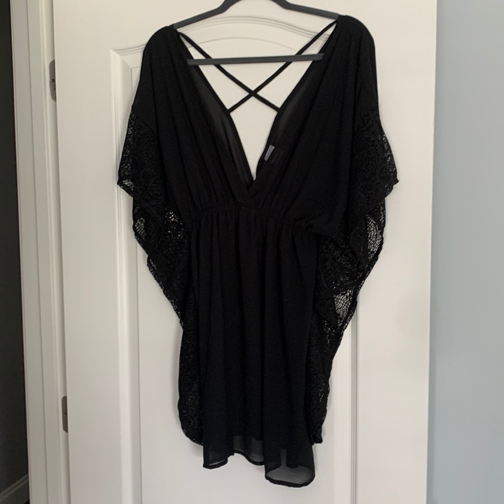 *4 for $20* Xhilaration sheer black swim cover-up, Size M